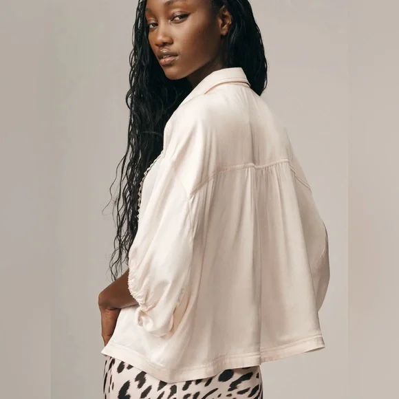 Pilcro the Quincy Cream Lace Button-Down Blouse - Picture 2 of 8